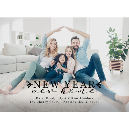 New Year New Home Photo Moving Announcements